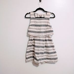 Loft Striped Linen Blend Peek-A-Boo Back Sleeveless Dress Size 4p. This classic